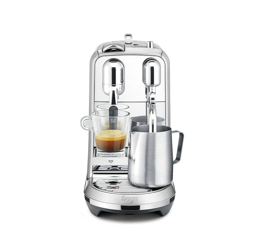 NESPRESSO Kapselmaschine Creatista Pro SNE900 mit Edelstahl-Milchkanne inkl. Willkommenspaket mit 7 Kapseln