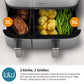 PHILIPS
Heißluftfritteuse 5000 Series NA555/00, Dual Basket mit Steam und 9L Kapazität (6L+3L)
