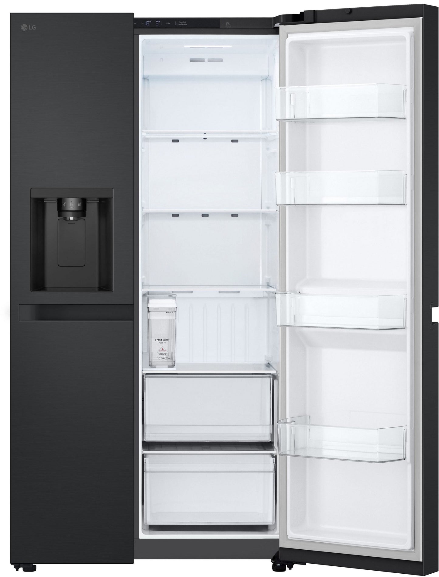 LG Side-by-Side GSLC41EPPE Total No Frost, LINEARCooling, Multi-Airflow, Integrierter Wassertank