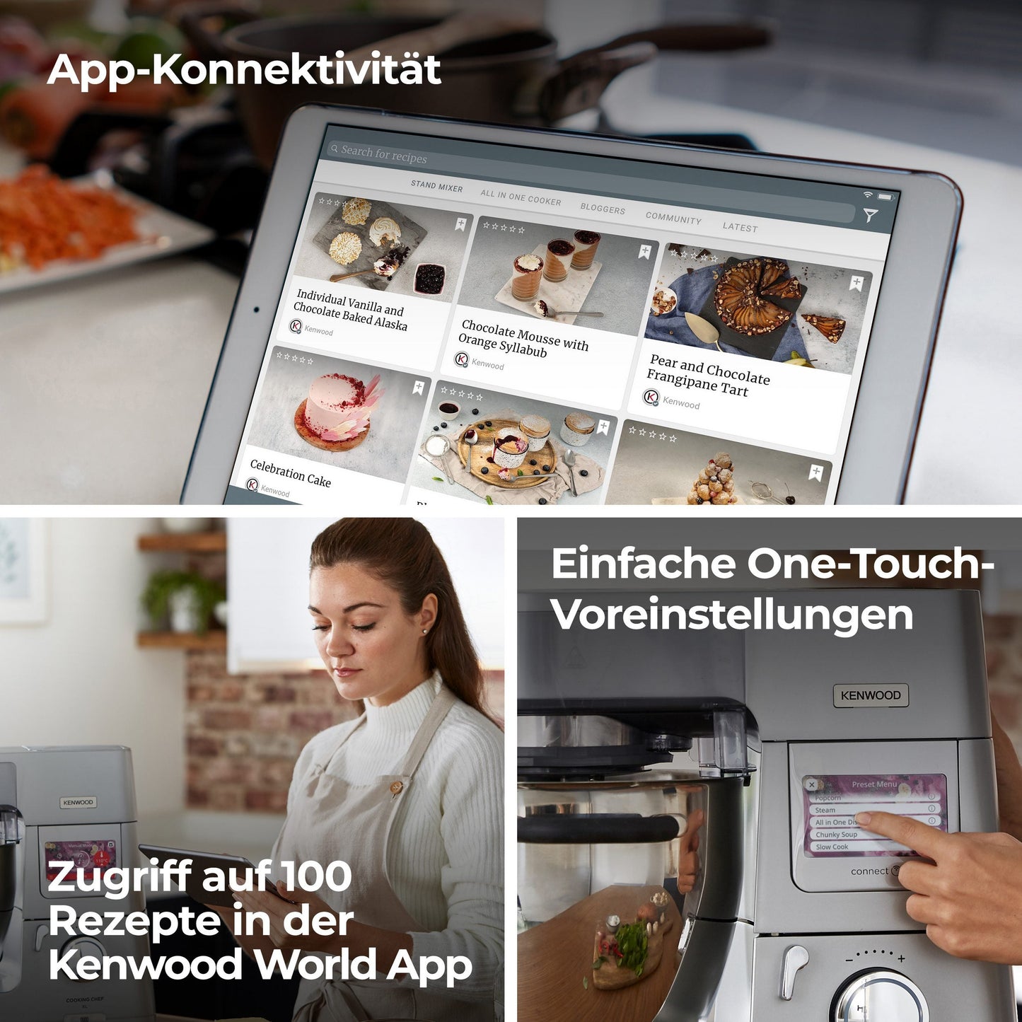 KENWOOD Küchenmaschine mit Kochfunktion Cooking Chef XL KCL95.424SI mit integrierter Waage und umfangreichem Zubehör