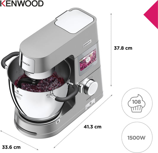 KENWOOD Küchenmaschine mit Kochfunktion Cooking Chef XL KCL95.424SI mit integrierter Waage und umfangreichem Zubehör