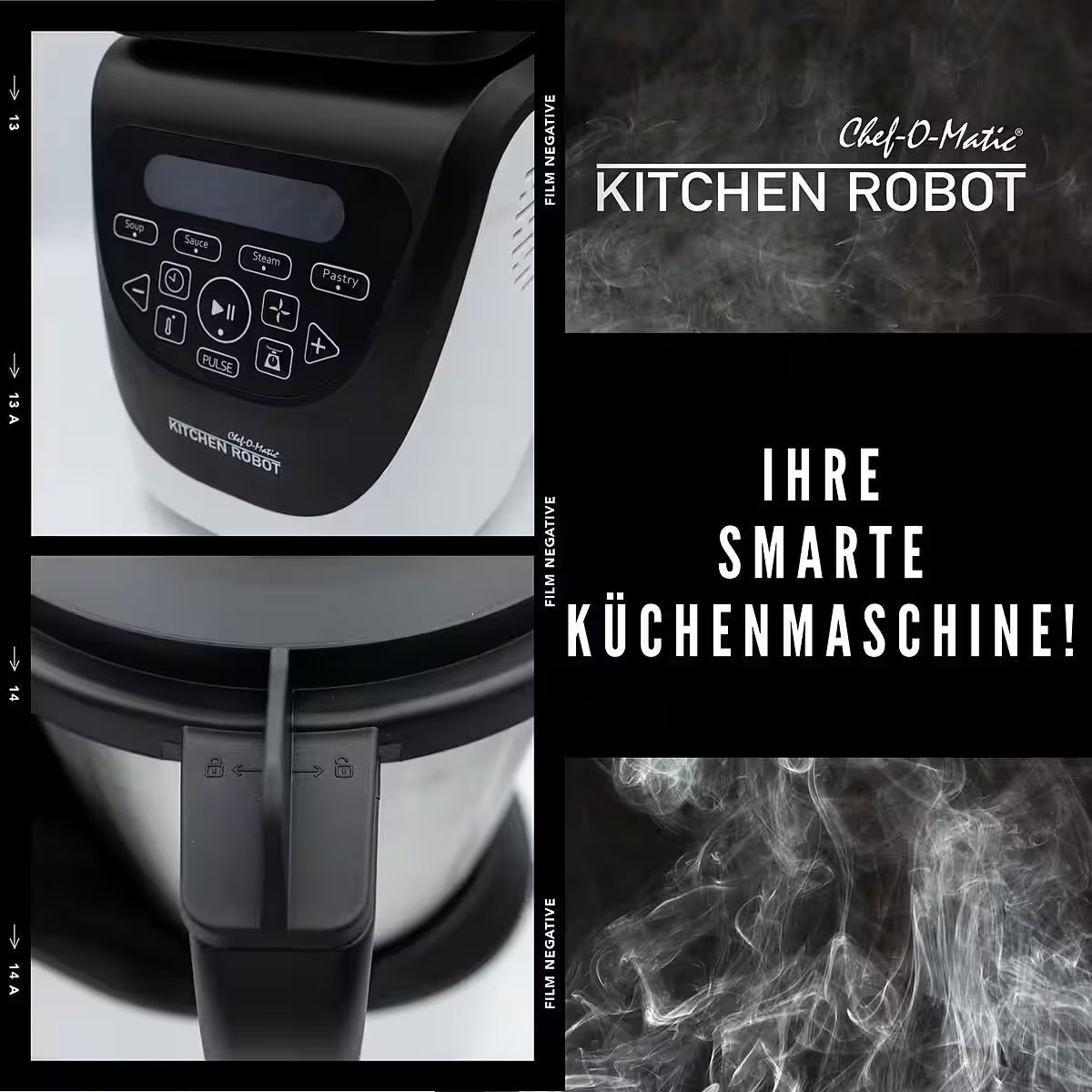 Küchenmaschine mit Kochfunktion
mit Dampfgaraufsatz, digitale Waage