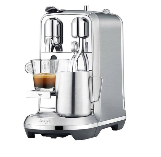 NESPRESSO Kapselmaschine Creatista Pro SNE900 mit Edelstahl-Milchkanne inkl. Willkommenspaket mit 7 Kapseln