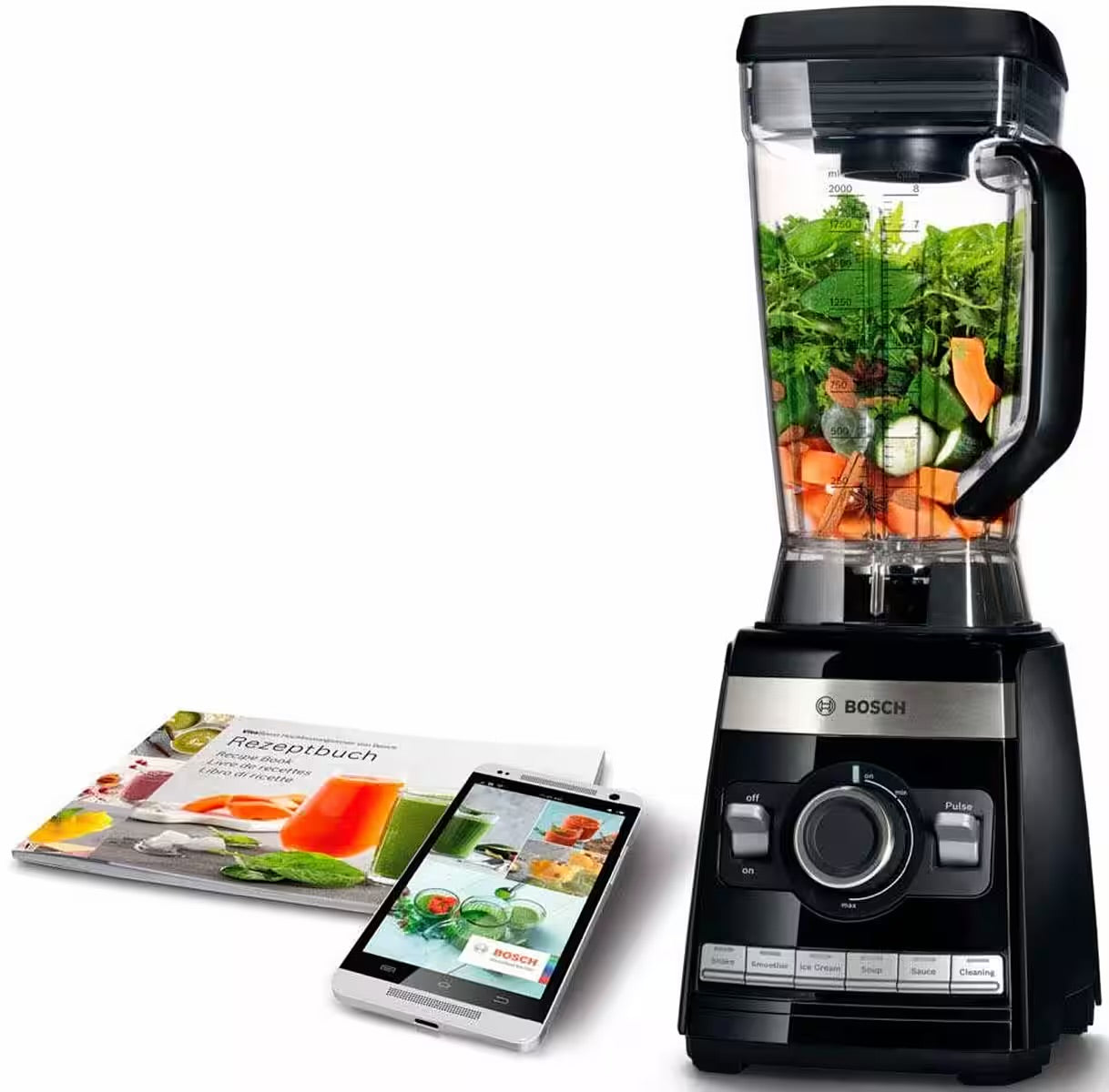 BOSCH
Standmixer VitaBoost MMBH6P6BDE, 6 Programme, 45.000 U/Min, schwarz