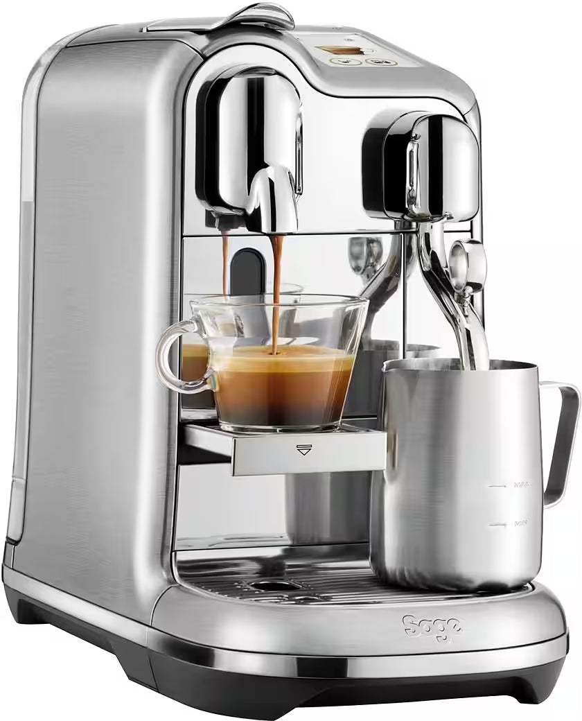 NESPRESSO Kapselmaschine Creatista Pro SNE900 mit Edelstahl-Milchkanne inkl. Willkommenspaket mit 7 Kapseln