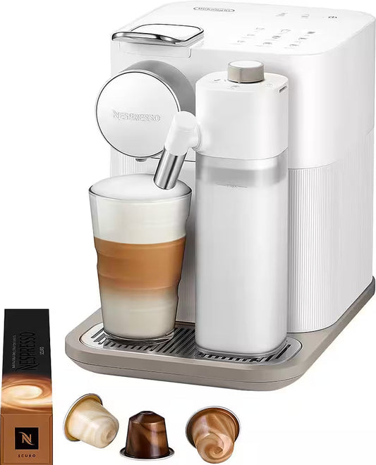 NESPRESSO Kapselmaschine EN640.W von DeLonghi, white inkl. Willkommenspaket mit 7 Kapseln