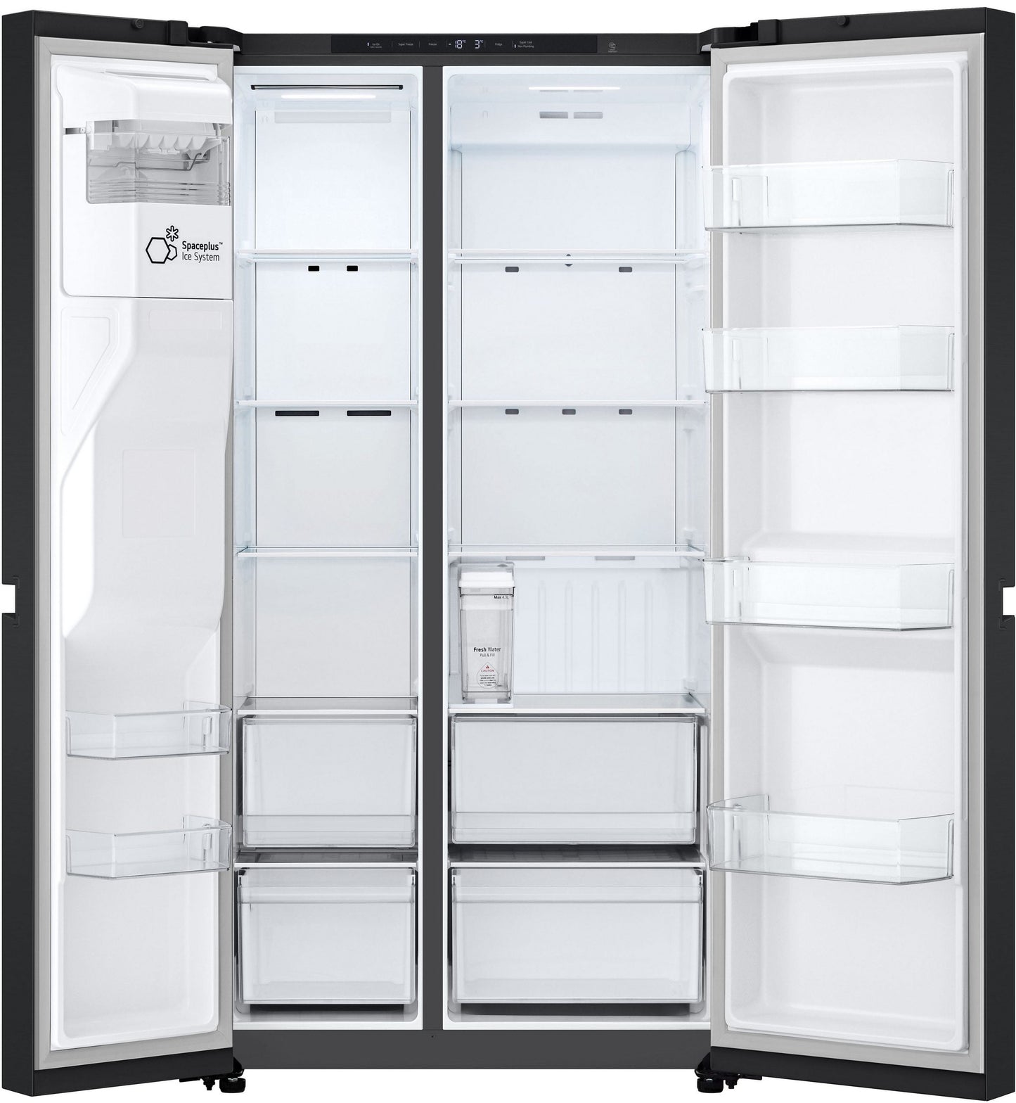 LG Side-by-Side GSLC41EPPE Total No Frost, LINEARCooling, Multi-Airflow, Integrierter Wassertank