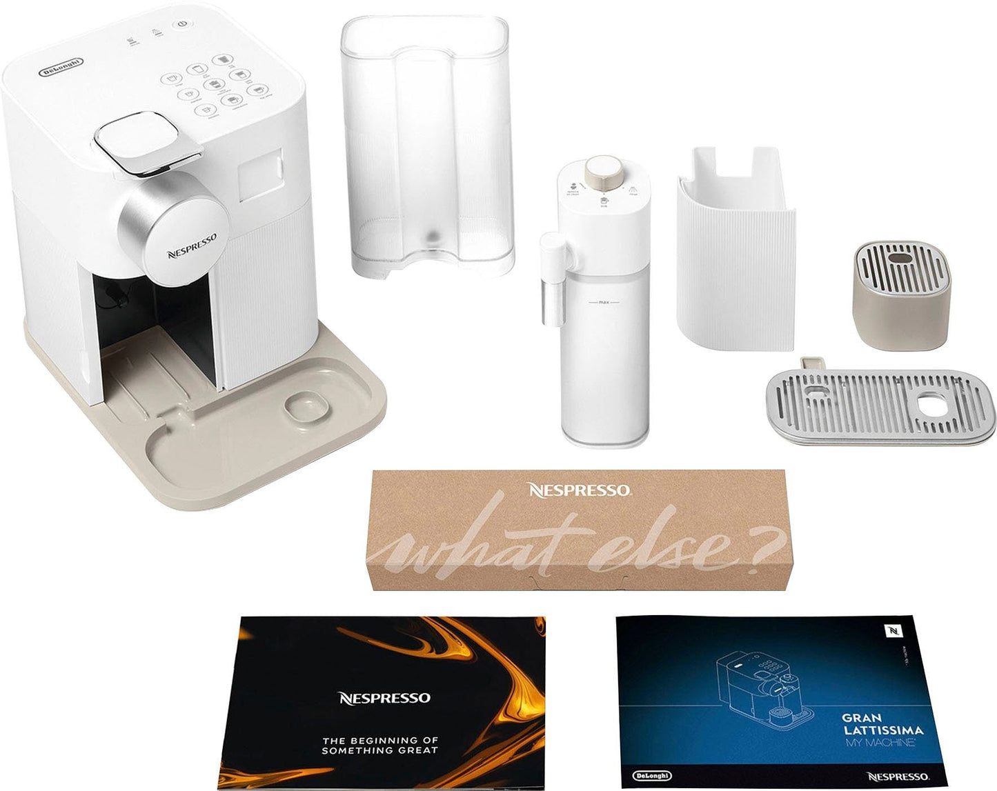 NESPRESSO Kapselmaschine EN640.W von DeLonghi, white inkl. Willkommenspaket mit 7 Kapseln