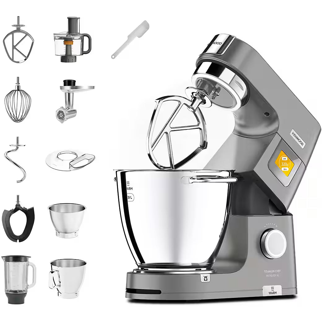 KENWOOD Küchenmaschine Titanium Chef Patissier XL KWL90.594SI Wärmefunktion, zusätzliche 5 l Schüssel, inkl. umfangreiches Zubehör