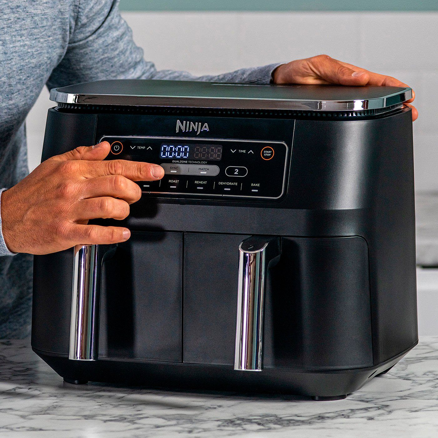 Ninja Foodi Dual Zone Air Fryer (AF300EU) – 7,6 L, 2 Tiroirs, 6 Fonctions