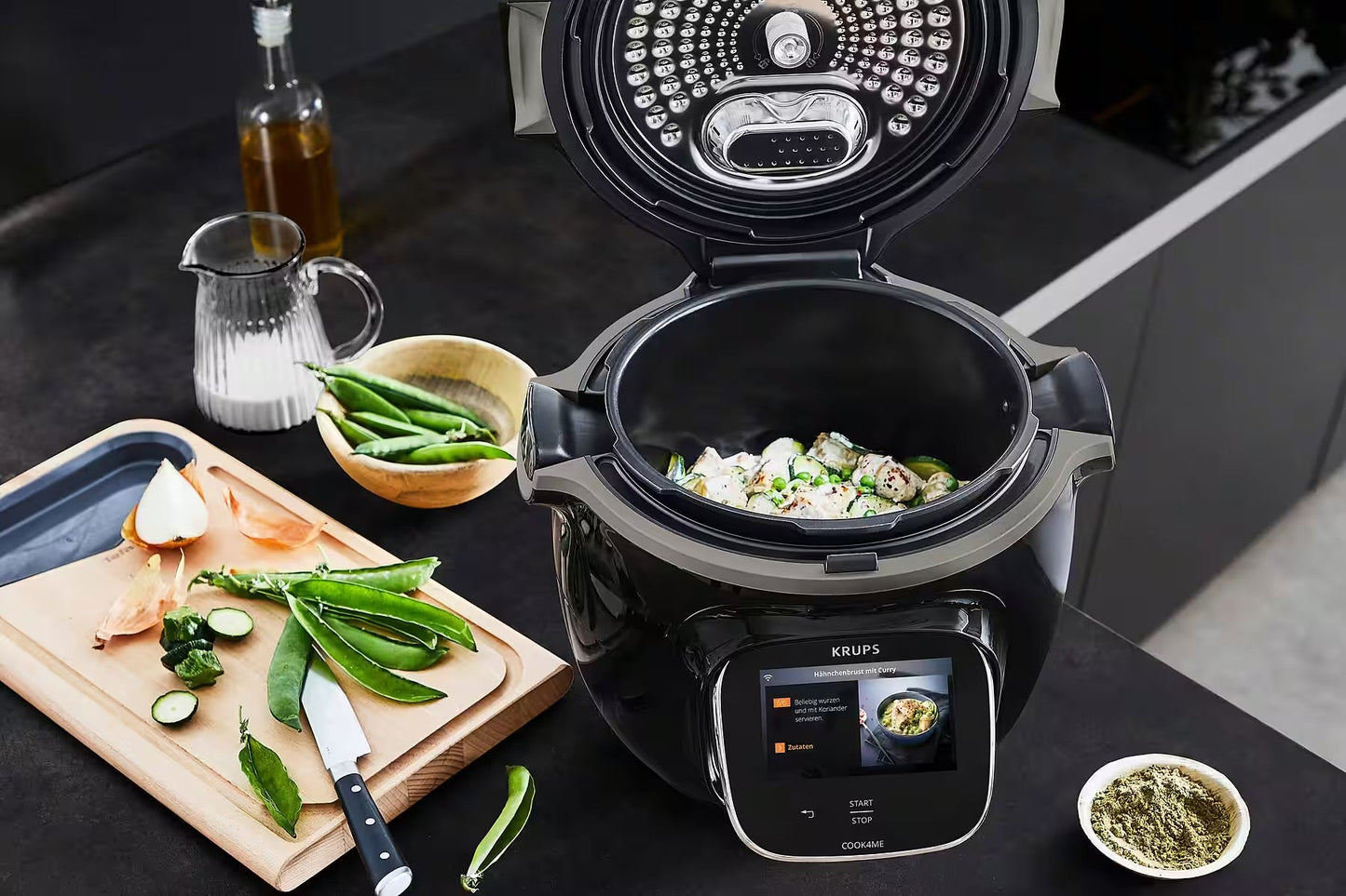 KRUPS
Multikocher CZ9128 Cook4Me Touch
elektr. Schnellkochtopf, WLAN-fähig, 250 Rezepte, 13 Gareinstellungen