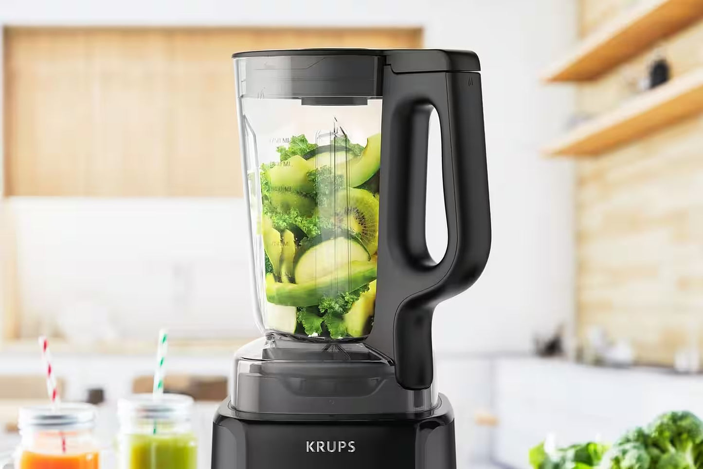 KRUPS
Standmixer KB9158 InfinyMix
1,75 L Tritanbehälter, inkl. Stampfer und Rezeptheft, 35.000 U/Min