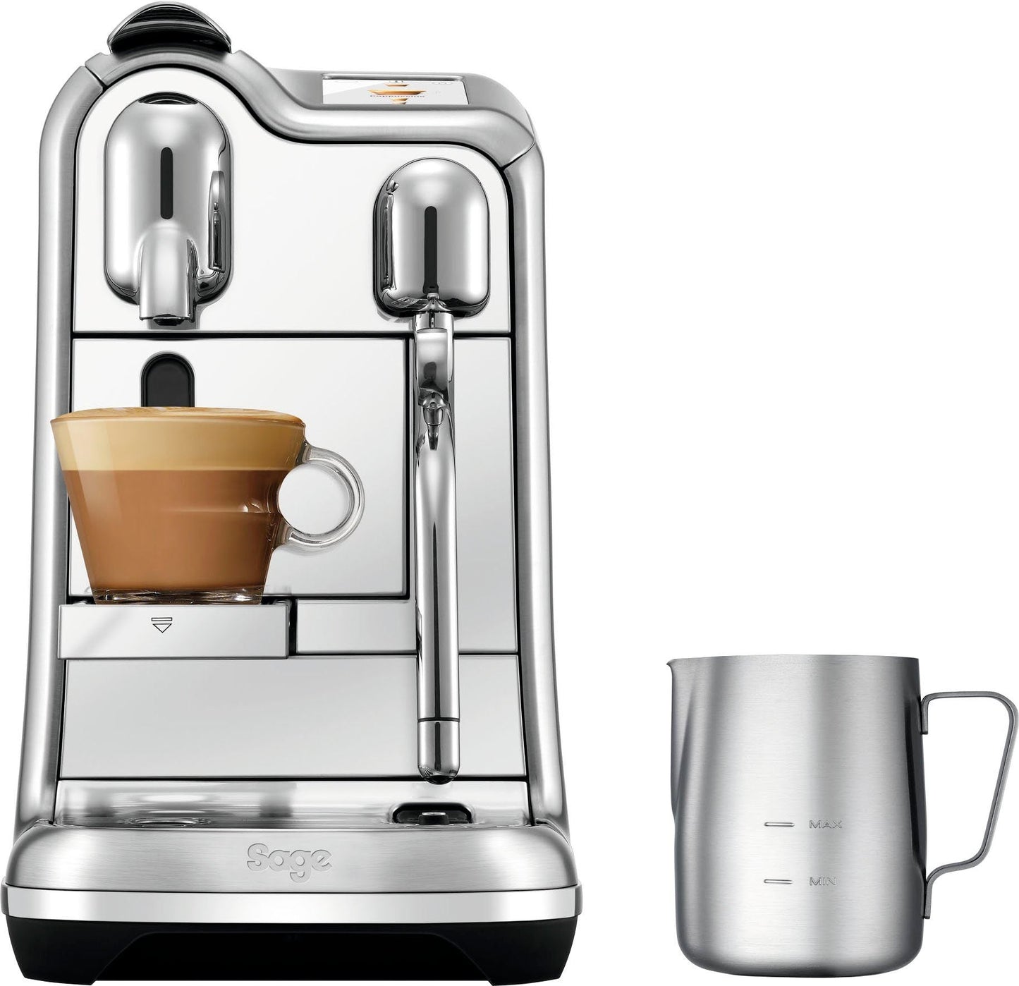 NESPRESSO Kapselmaschine Creatista Pro SNE900 mit Edelstahl-Milchkanne inkl. Willkommenspaket mit 7 Kapseln