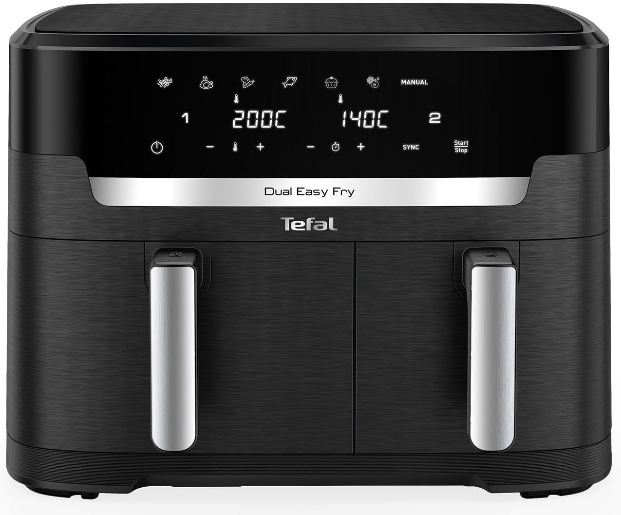 TEFAL Heißluftfritteuse Dual Easy Fry XXL, 2 Schubladen, 6,5l + 4,5l, 7 Programme, MyTefal App