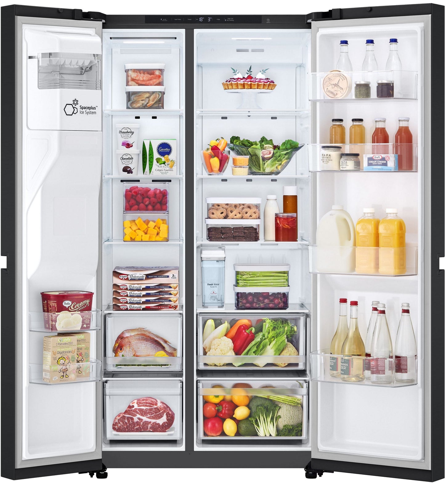 LG Side-by-Side GSLC41EPPE Total No Frost, LINEARCooling, Multi-Airflow, Integrierter Wassertank