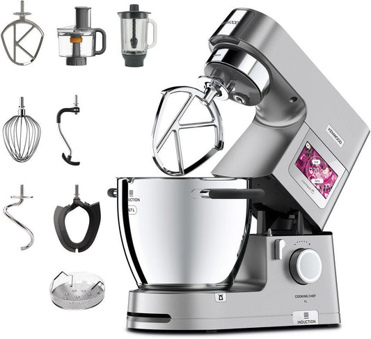 KENWOOD Küchenmaschine mit Kochfunktion Cooking Chef XL KCL95.424SI mit integrierter Waage und umfangreichem Zubehör
